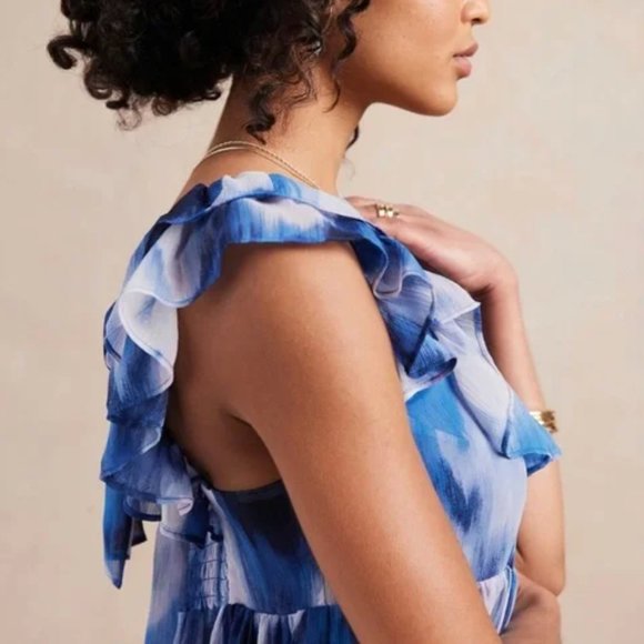 Banana Republic Empire Waist Maxi Dress Sz Medium - Picture 1 of 6